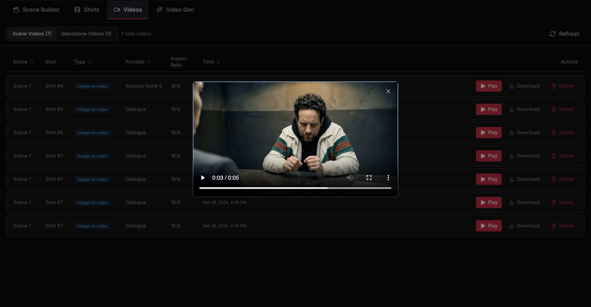 Sample video output preview from handoff workflow